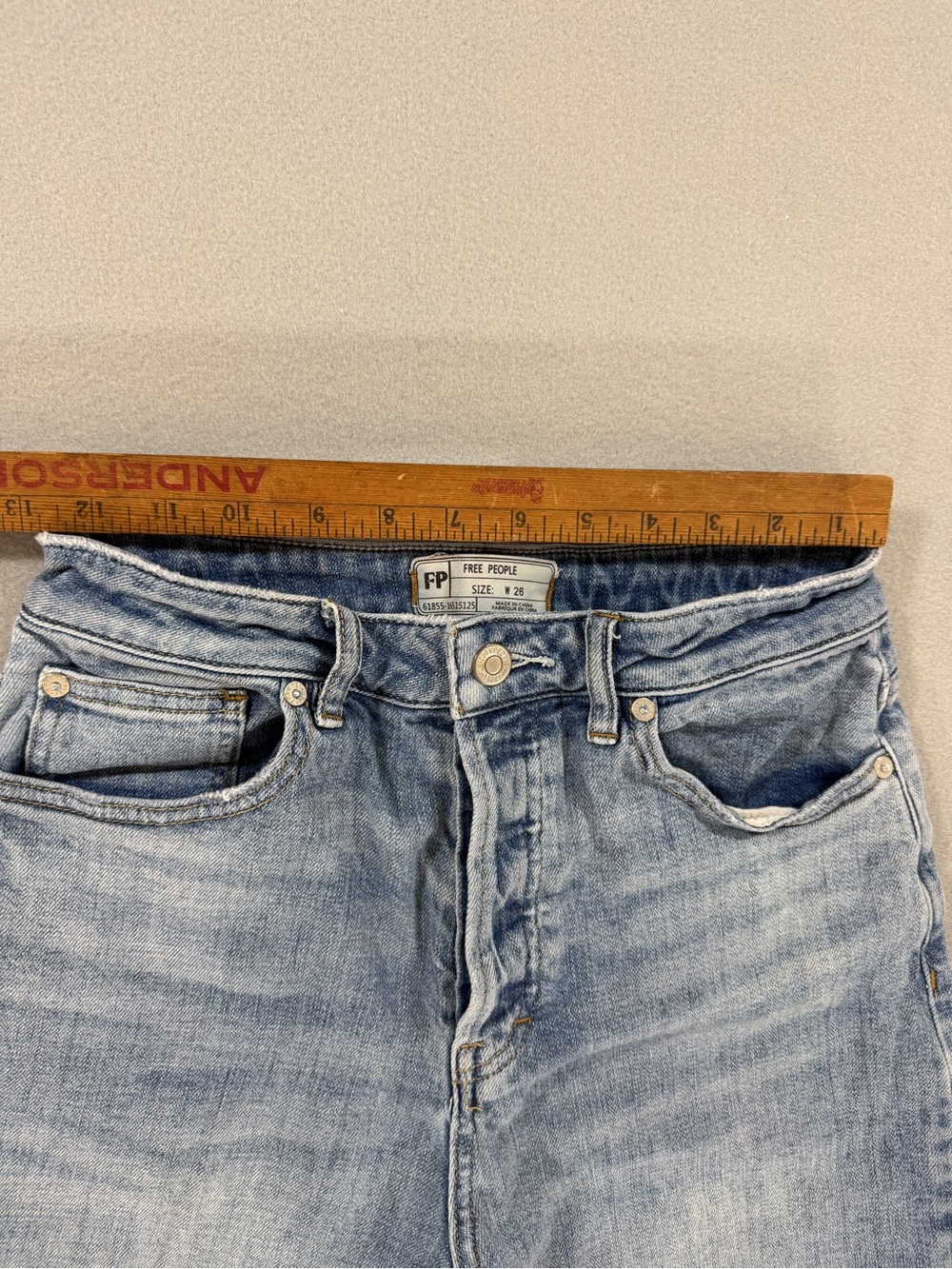 Free People Cropped Wide Leg Jeans Light Wash High Rise Button Fly Women’s 26 - Picture 4 of 12
